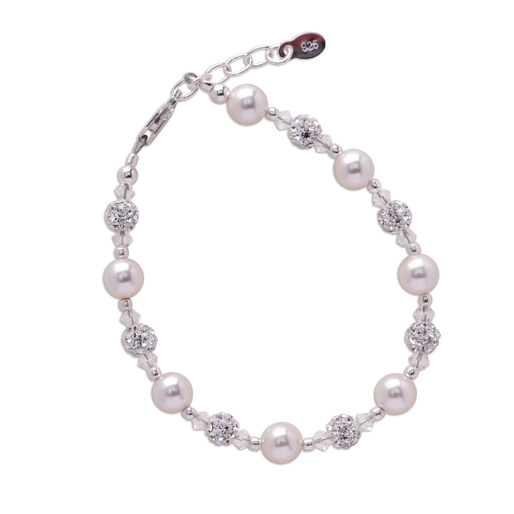 Cherished Moments - Kid's Sterling Silver White Pearl Baby or Child's Bracelet