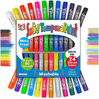 The Pencil Grip Kwik Stix Paint Sticks, Set of 24: Classic, Neon & Metallic