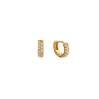Brenda Grands Waterproof Jewelry - 18k Gold Crystal Huggies