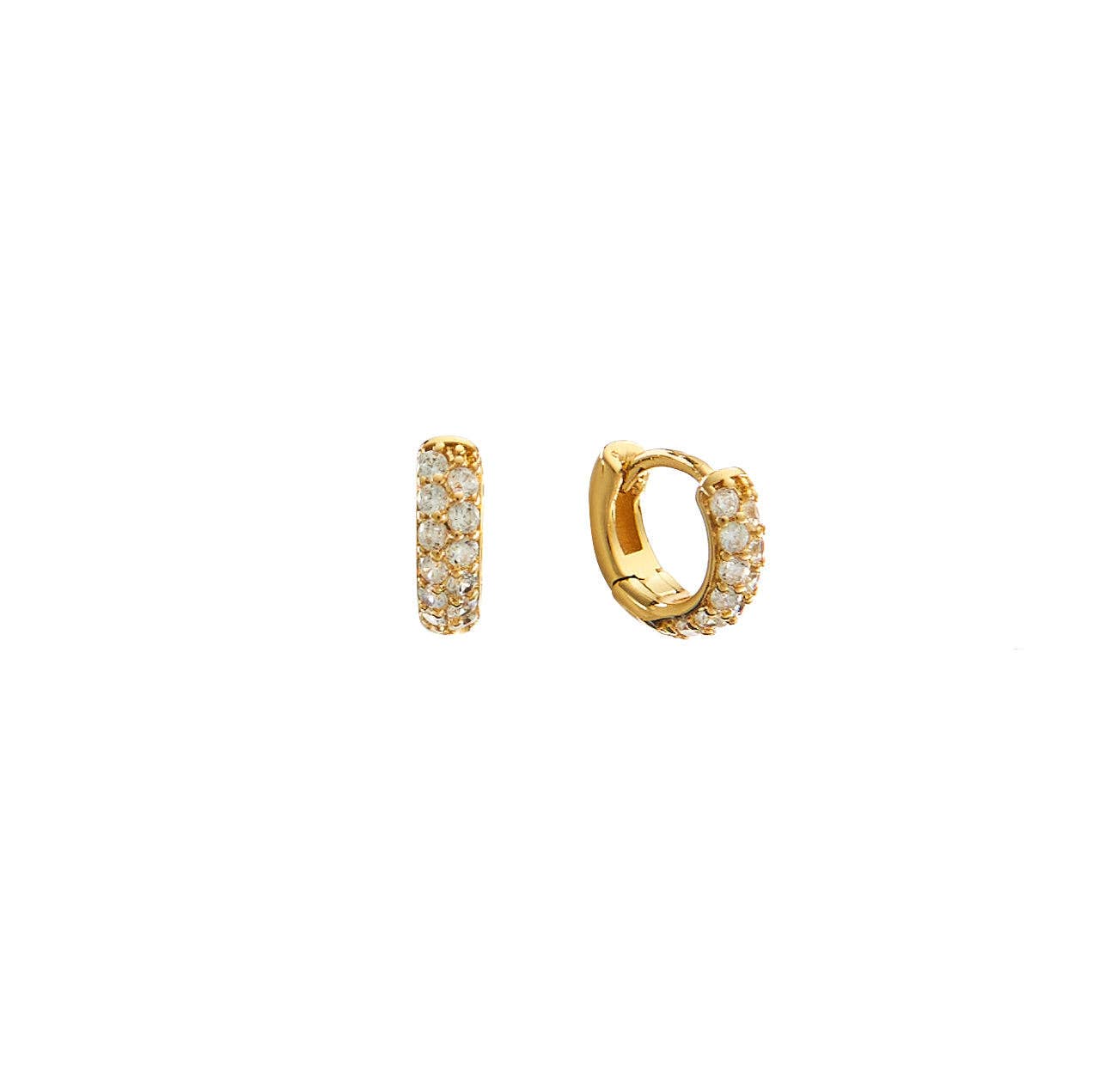 Brenda Grands Waterproof Jewelry - 18k Gold Crystal Huggies