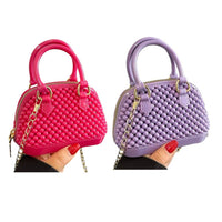 Mavi Bandz - Mini Jelly Bubble Bowler Purse with Crossbody Gold Chain