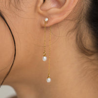 Brenda Grands Waterproof Jewelry - 18K Gold Pearl Drop Earrings