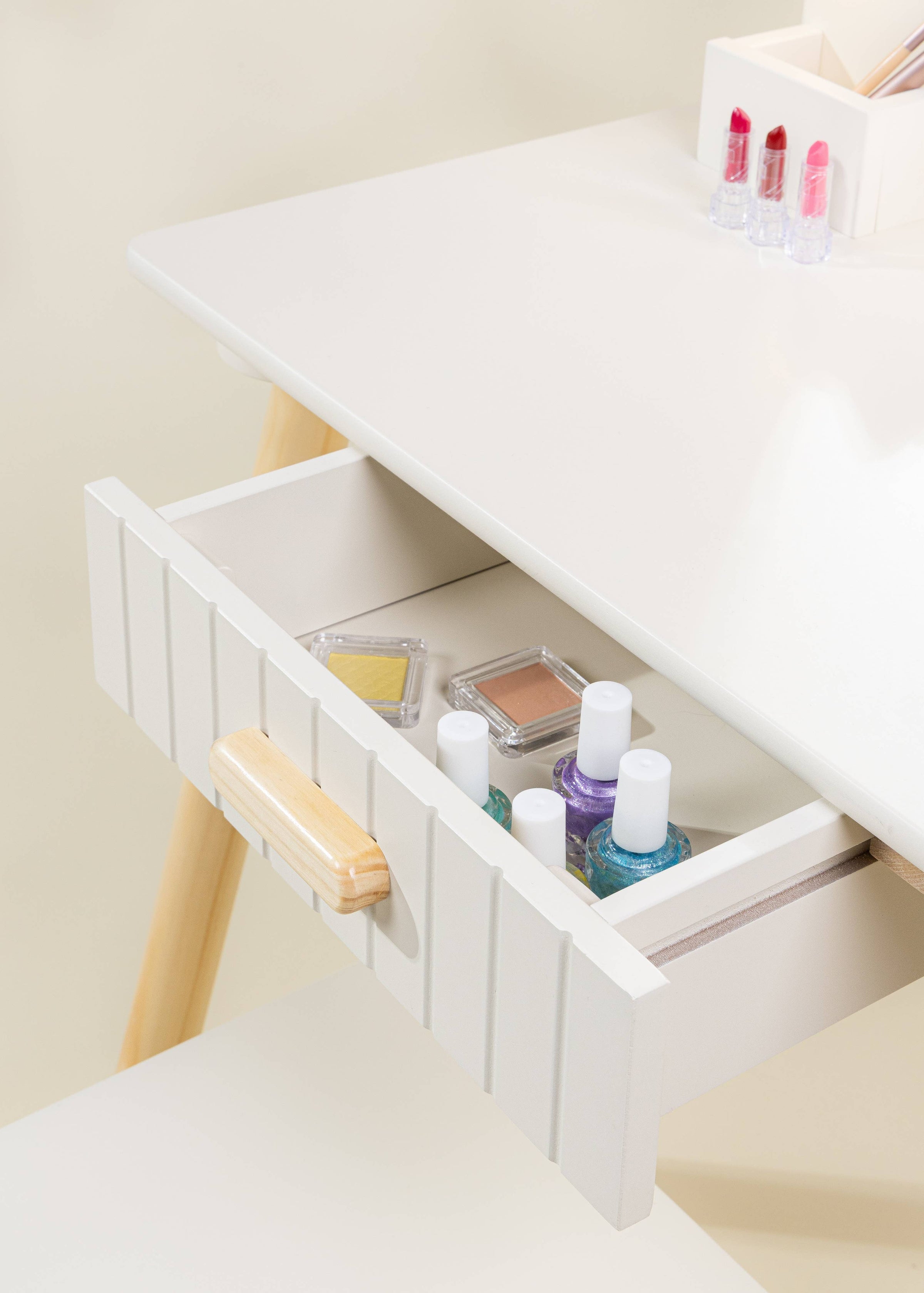 Coco Village - Wooden Play Vanity with Lighted Mirror & Stool