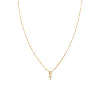 Brenda Grands Jewelry - 24K Gold Dainty Cross Pendant Necklace