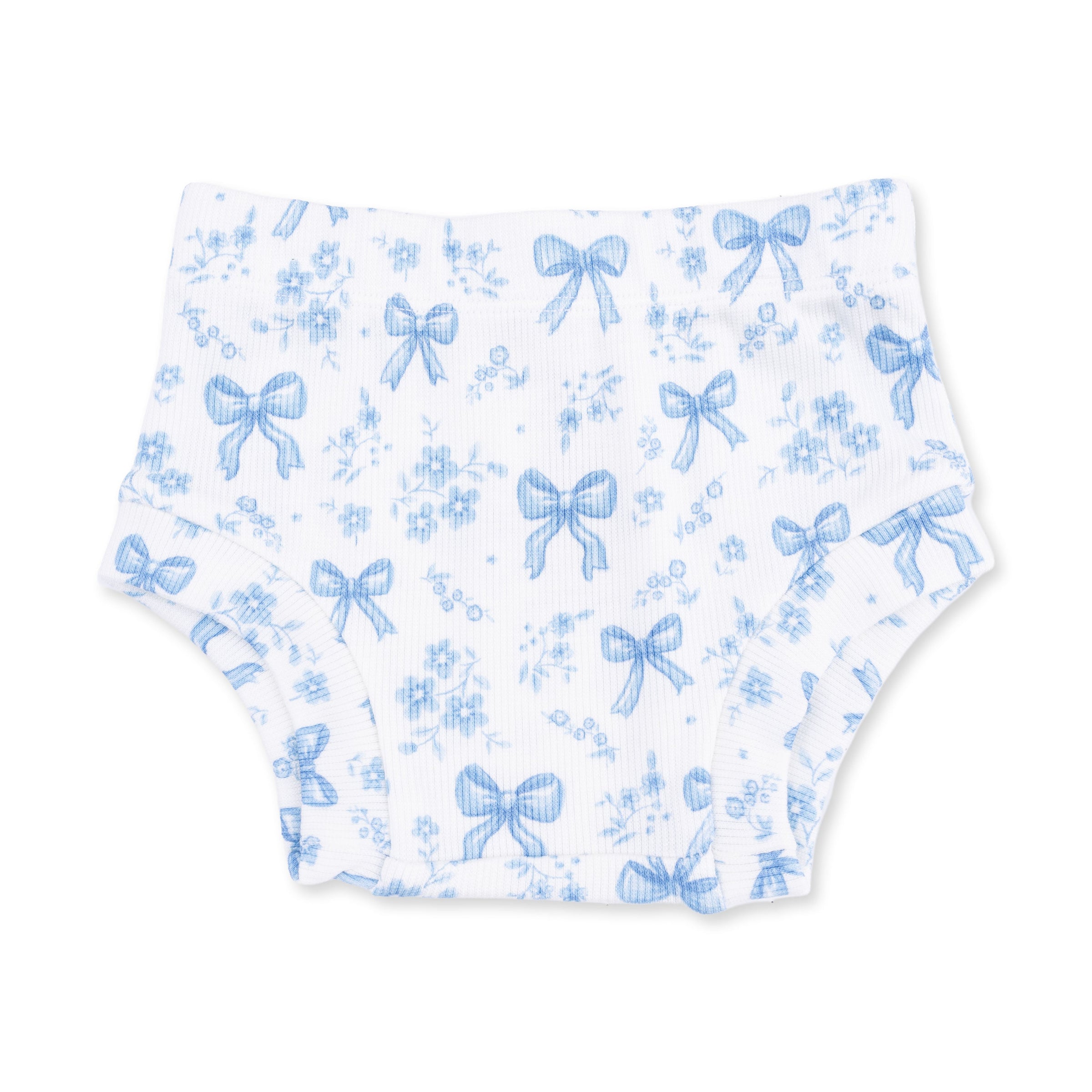 Angel Dear Blue Bows & Flowers Simple Dress & Bloomer
