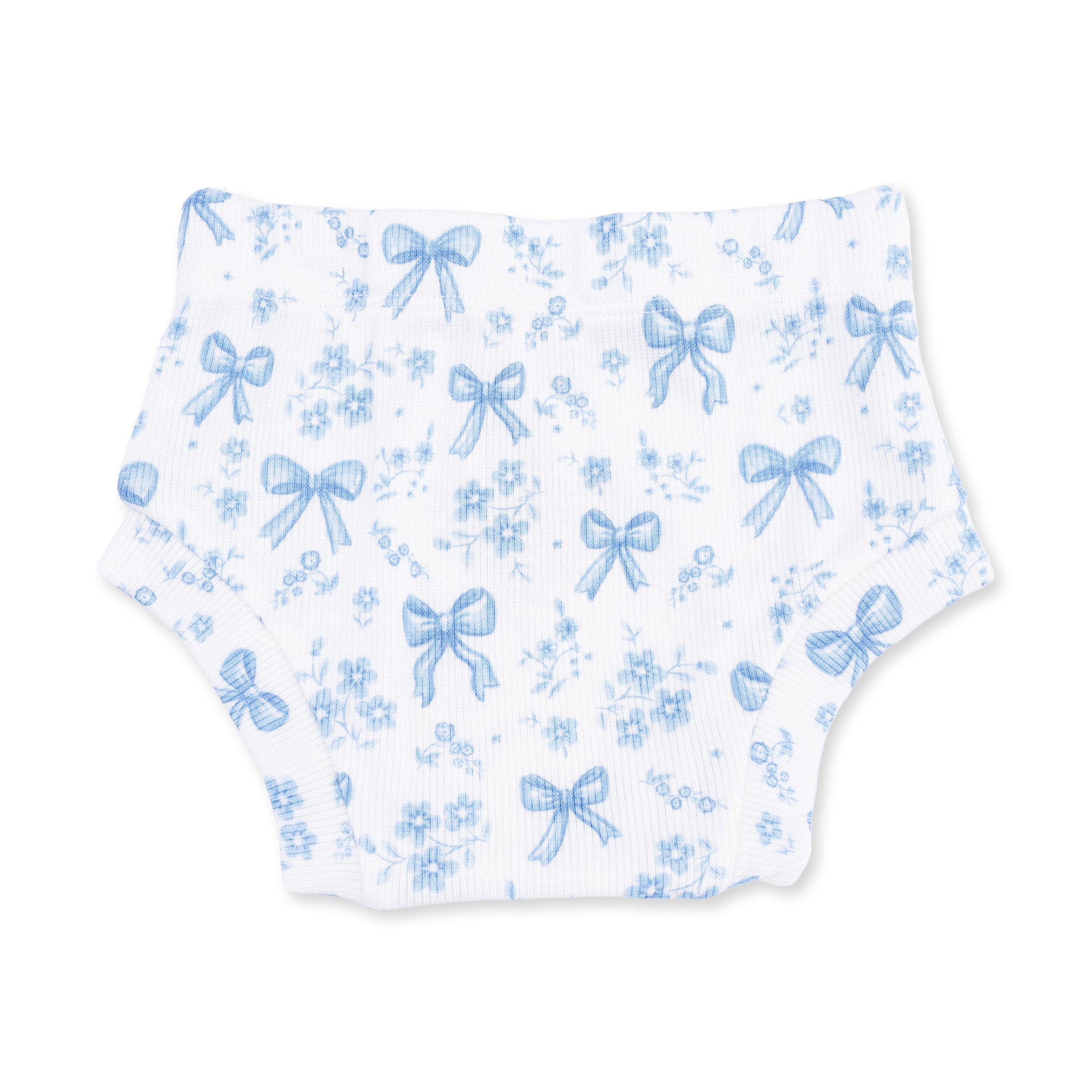 Angel Dear Blue Bows & Flowers Simple Dress & Bloomer