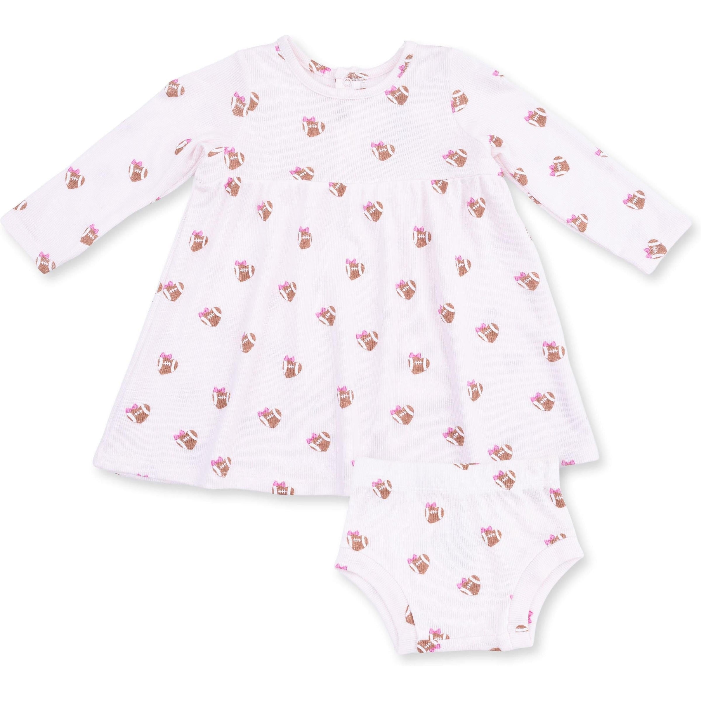 Angel Dear Mini Football Hearts Simple Dress & Bloomer