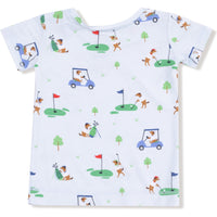 Angel Dear Dog Gone Golf Blue Short Sleeve Loungewear Set