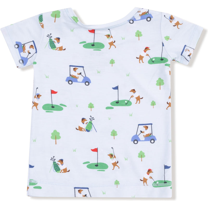 Angel Dear Dog Gone Golf Blue Short Sleeve Loungewear Set