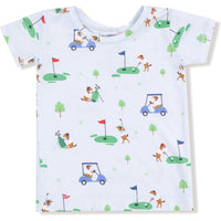 Angel Dear Dog Gone Golf Blue Short Sleeve Loungewear Set