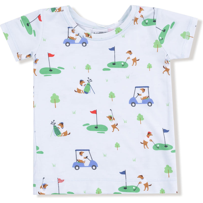 Angel Dear Dog Gone Golf Blue Short Sleeve Loungewear Set