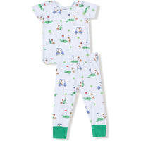 Angel Dear Dog Gone Golf Blue Short Sleeve Loungewear Set