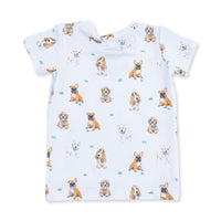 Angel Dear Bestie Dogs Blue Short Sleeve Loungewear Set