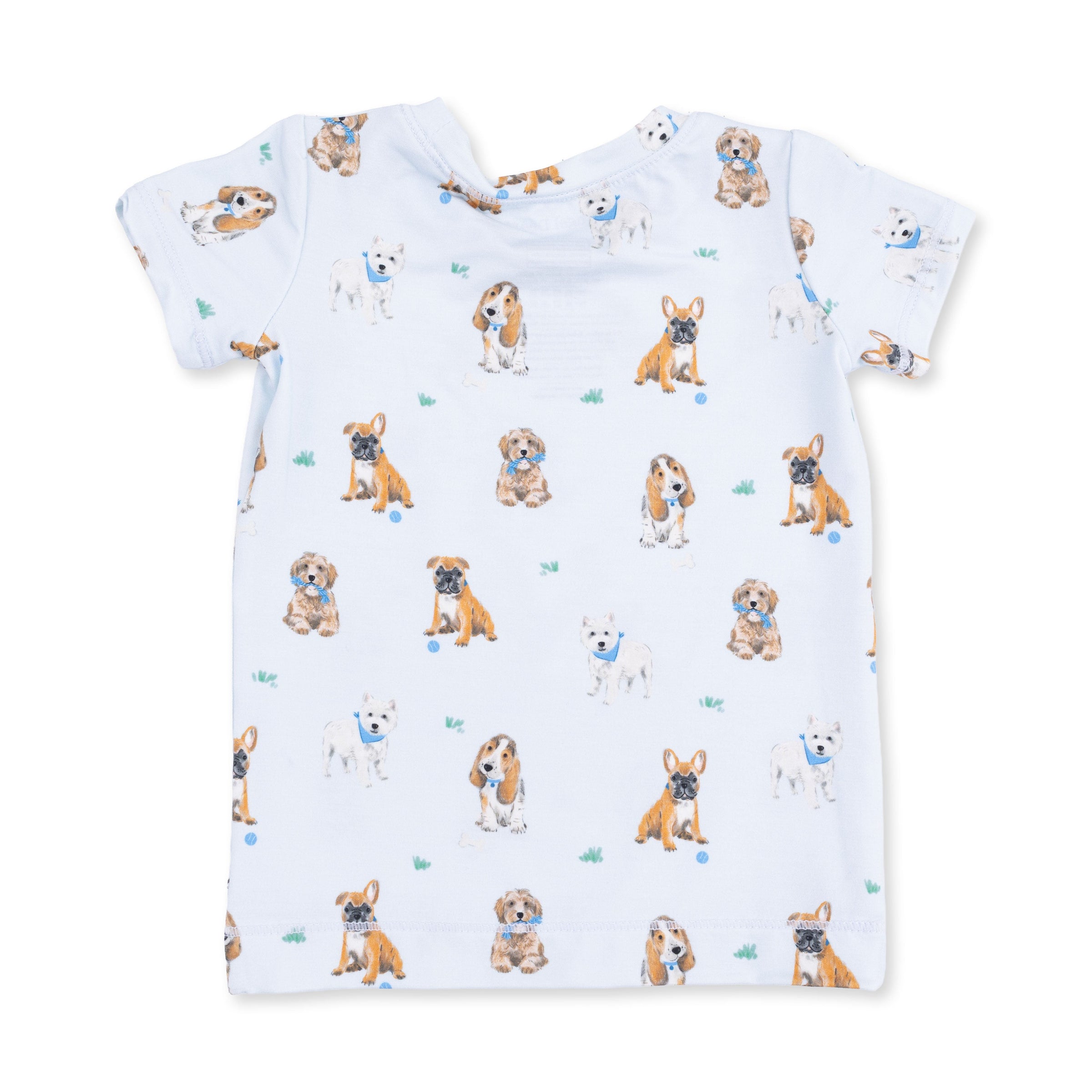 Angel Dear Bestie Dogs Blue Short Sleeve Loungewear Set