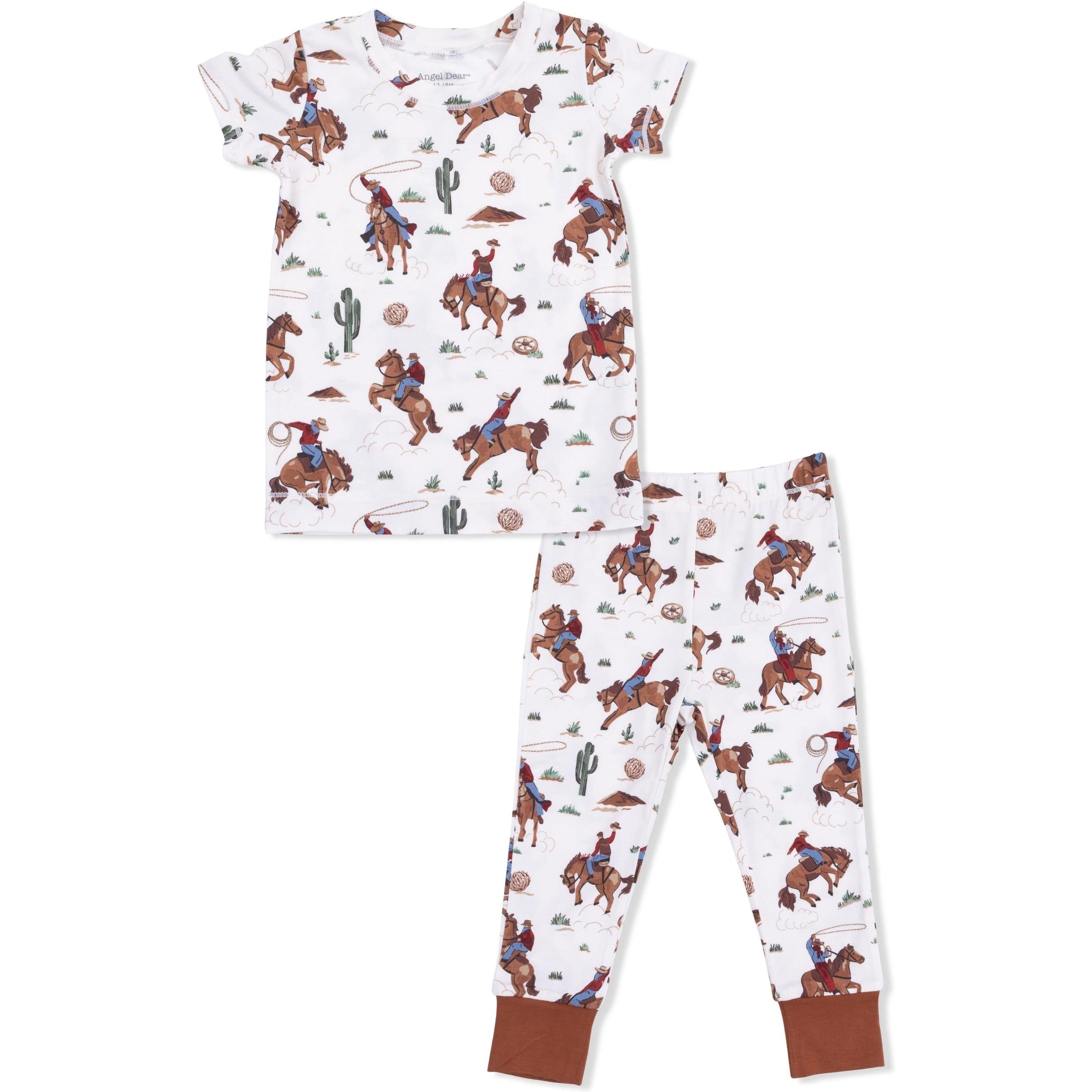 Angel Dear Buckaroo Western Short Sleeve Loungewear Set