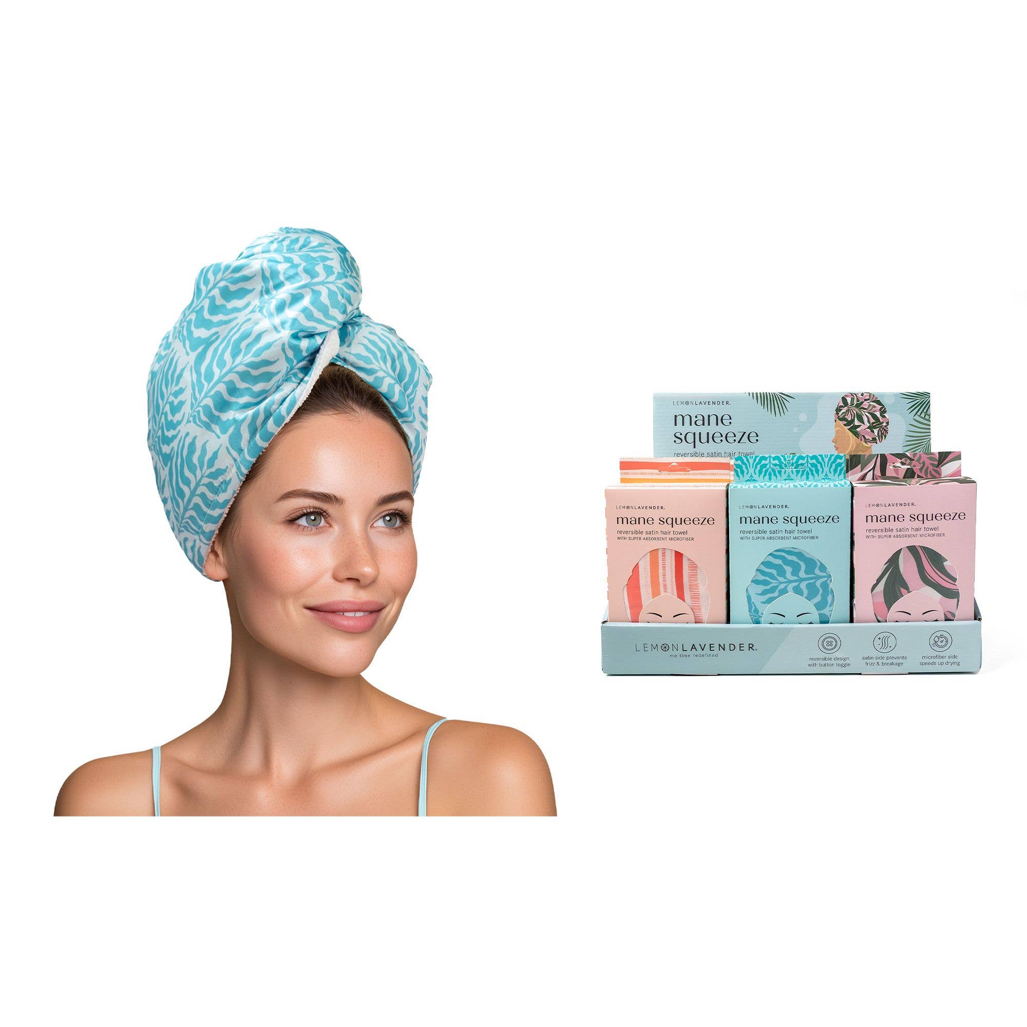 DM Merchandising - Lemon Lavender Mane Squeeze Reversible Satin Hair Towel