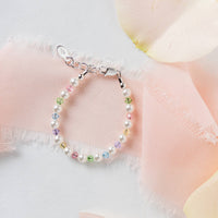 Cherished Moments - Sterling Silver Multi Crystal Pearl Baby & Kids Bracelet