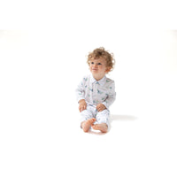 Angel Dear Baby Golf Carts Blue Polo Romper