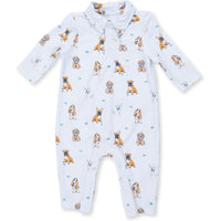 Angel Dear Bestie Dogs Blue Polo Romper