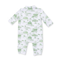 Angel Dear Golf Toile Green Polo Romper