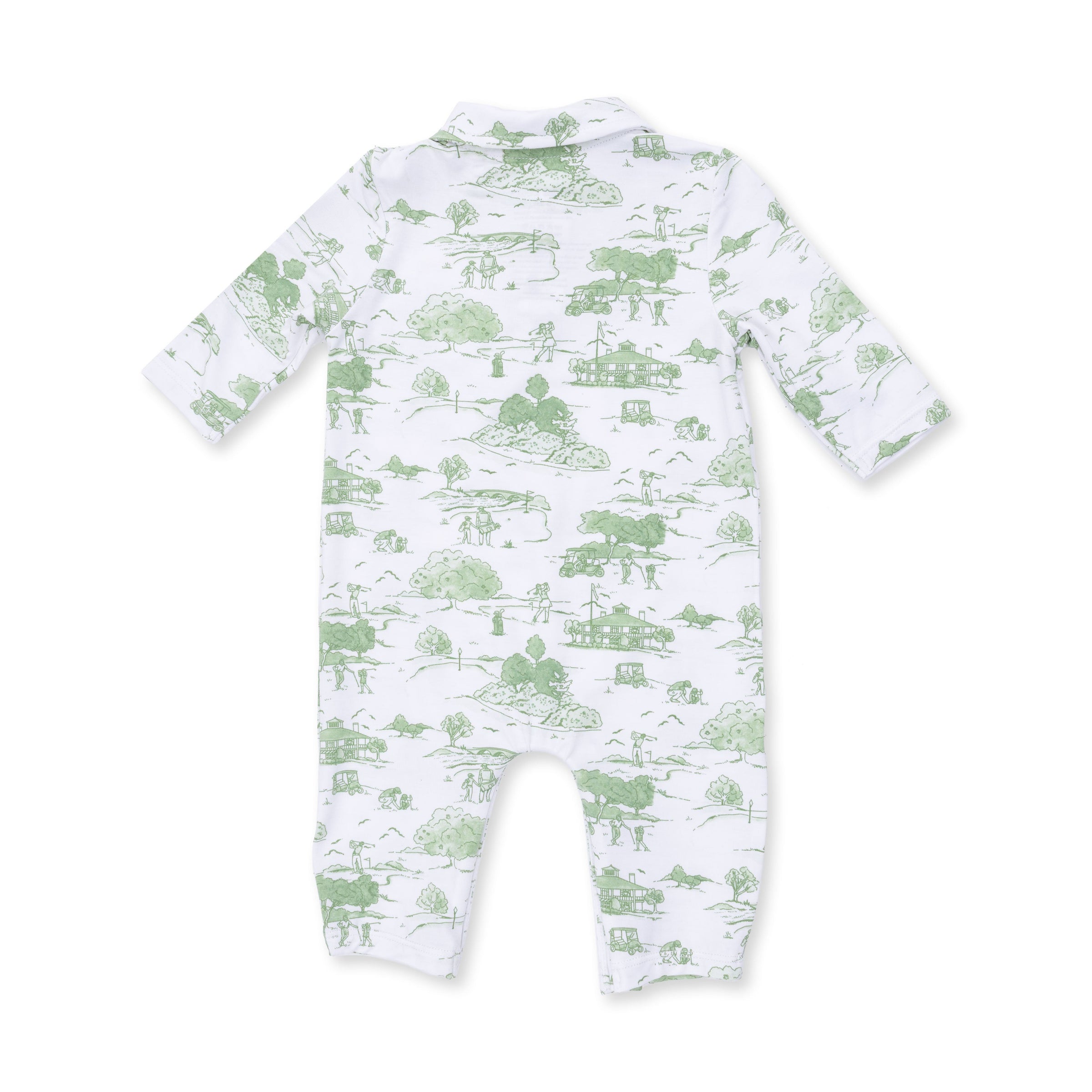 Angel Dear Golf Toile Green Polo Romper