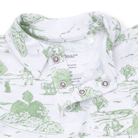 Angel Dear Golf Toile Green Polo Romper
