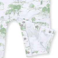 Angel Dear Golf Toile Green Polo Romper