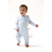 Angel Dear Baby Golf Carts Blue Polo Romper