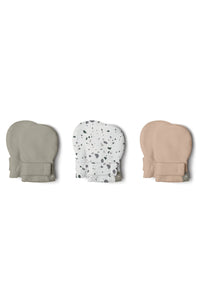 goumikids - Stay On 3-Pack Baby Mitts - Moss + Terrazzo + Sandstone