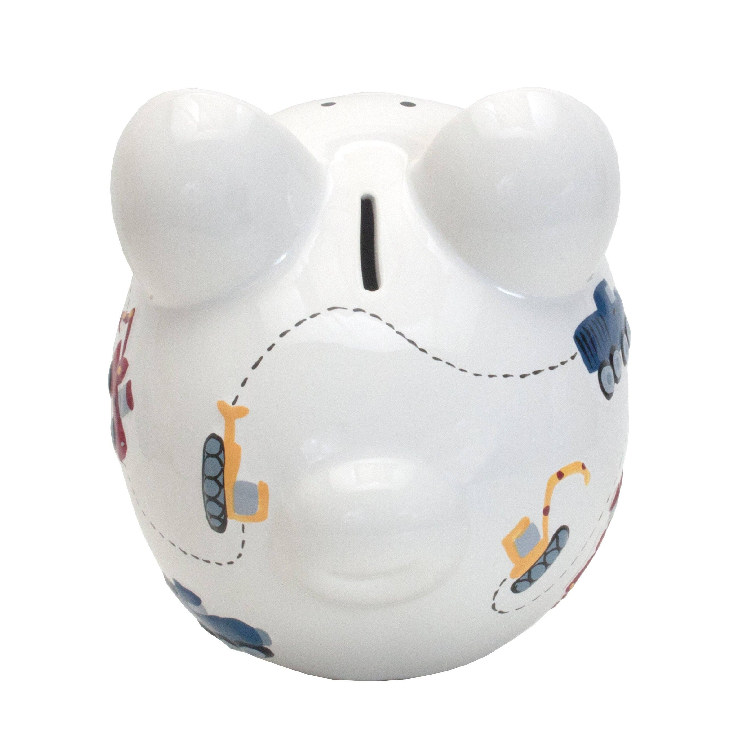 Child To Cherish® - White Construction Large Piggy Bank
