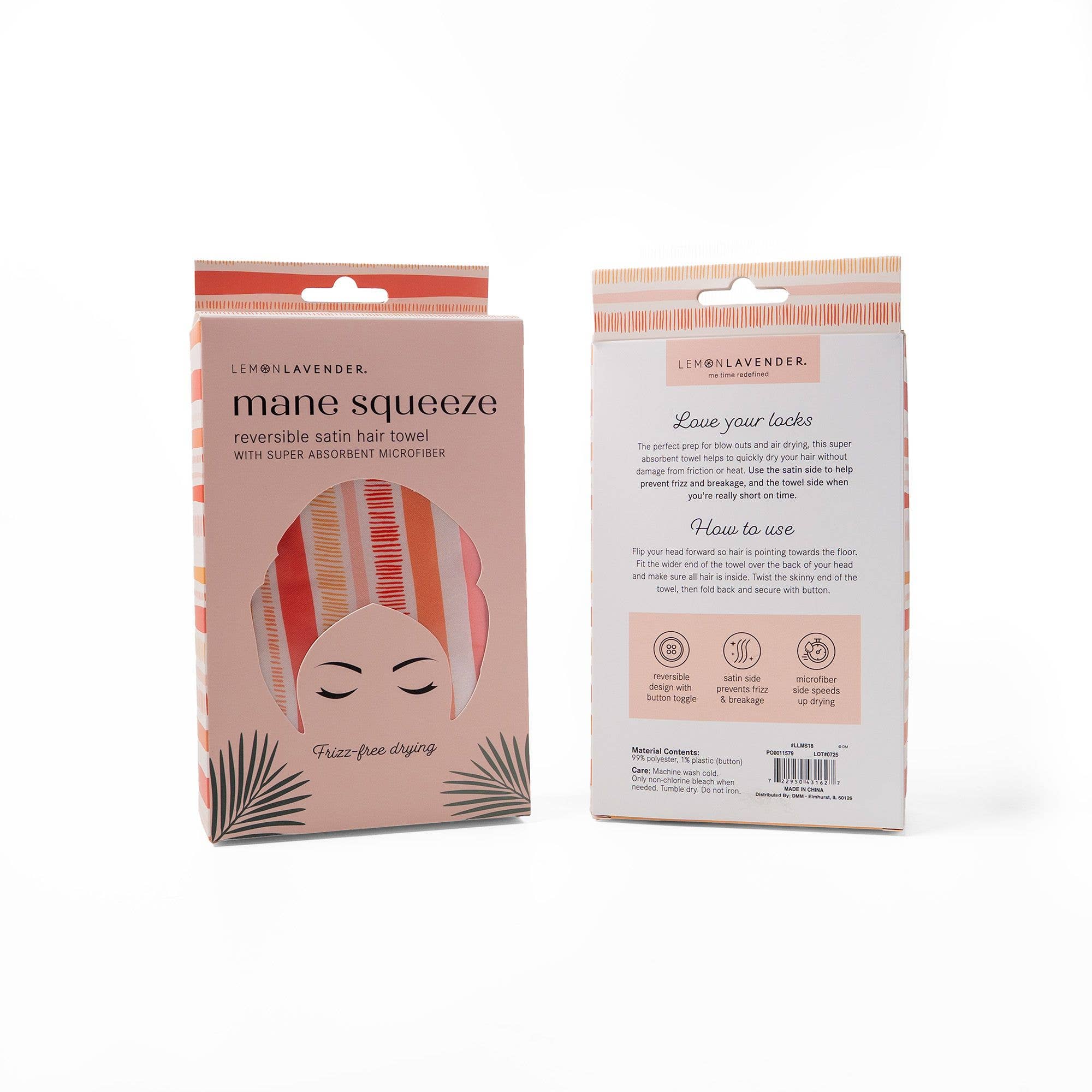 DM Merchandising - Lemon Lavender Mane Squeeze Reversible Satin Hair Towel