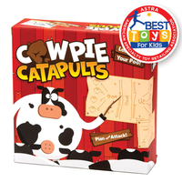 The Good Game Company - Cow Pie Catapults - Launching Action Farm Animals Board Game