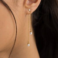 Brenda Grands Waterproof Jewelry - 18K Gold Pearl Drop Earrings