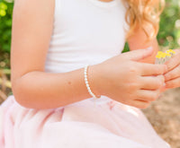 Cherished Moments - Girls Sterling Silver Dainty Pearl Baby & Child's Bracelet
