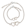 Cherished Moments Mom and Me 2-Piece Bracelet Set - Silver Hearts Baby Gift: SM (0-12 months)