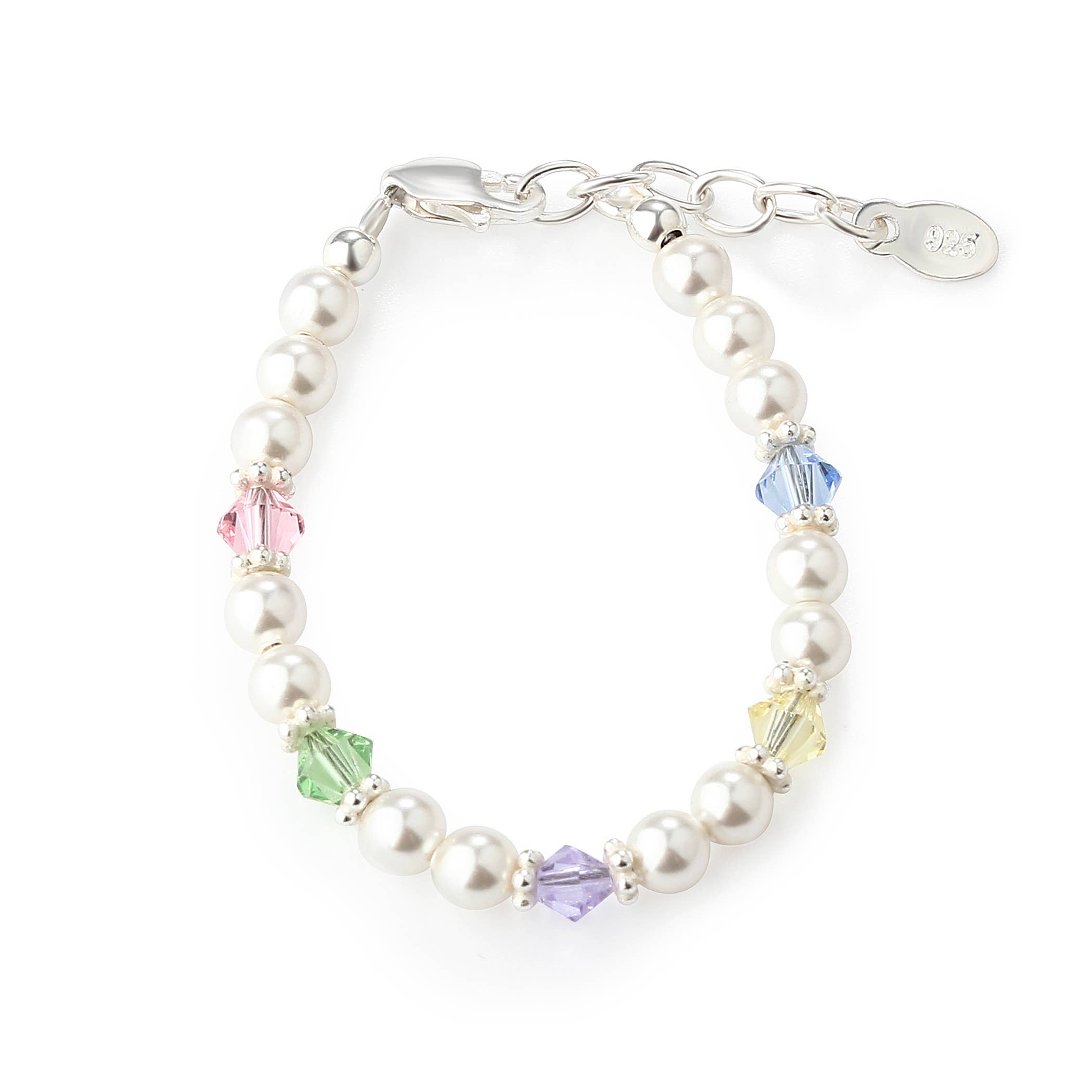 Cherished Moments - Sterling Silver Pearl Bracelet for Baby Girls Shower Gift