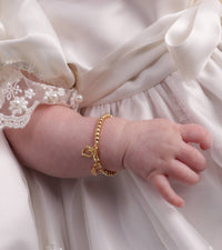 Cherished Moments Girls 14K Gold-Plated Baby Bracelet w/Heart Kids Jewelry: Small 0-12m