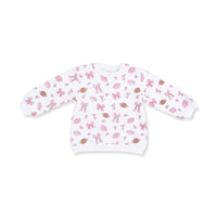 Angel Dear Footballs and Bows Oversized Sweatshirt & Baby Bell Bottoms