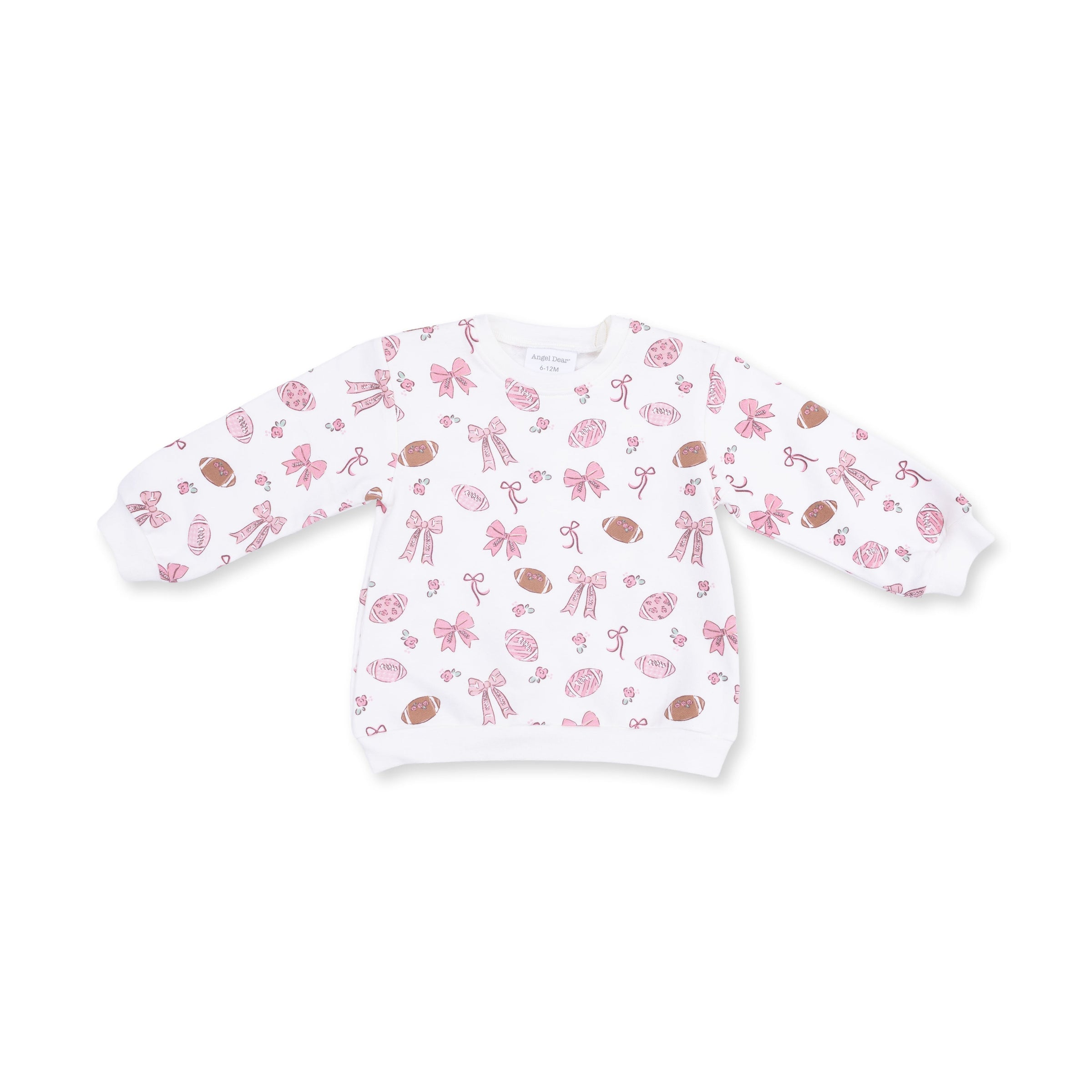 Angel Dear Footballs and Bows Oversized Sweatshirt & Baby Bell Bottoms