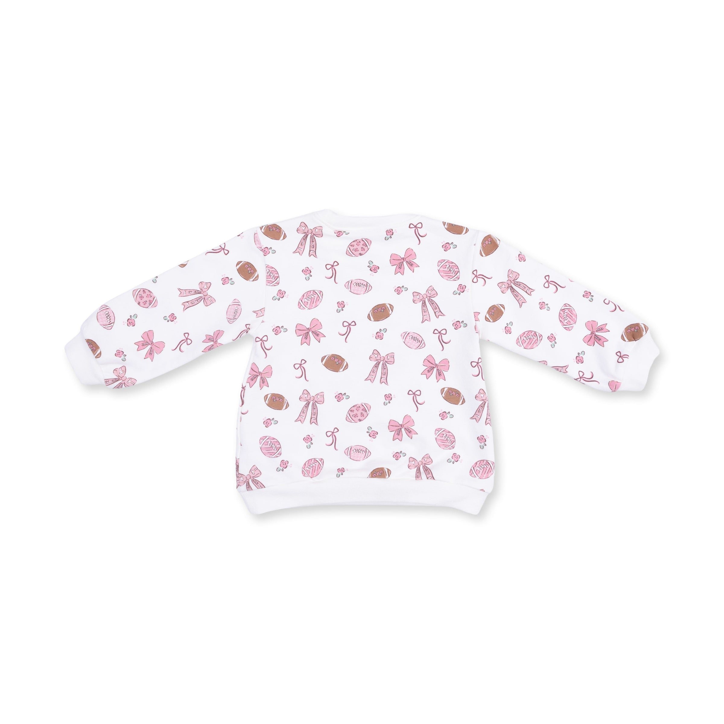 Angel Dear Footballs and Bows Oversized Sweatshirt & Baby Bell Bottoms