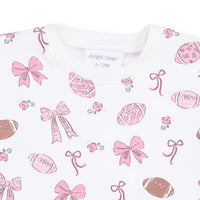 Angel Dear Footballs and Bows Oversized Sweatshirt & Baby Bell Bottoms
