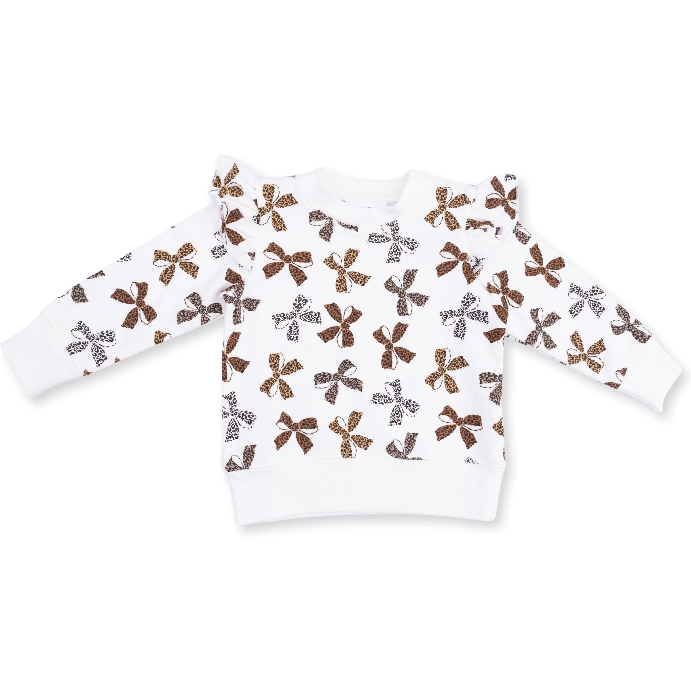 Angel Dear Leopard French Terry Ruffle Sweatshirt