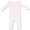 Angel Dear Ribbon Bow Trellis Long Sleeve Ruffle Romper