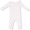 Angel Dear Ribbon Bow Trellis Long Sleeve Ruffle Romper