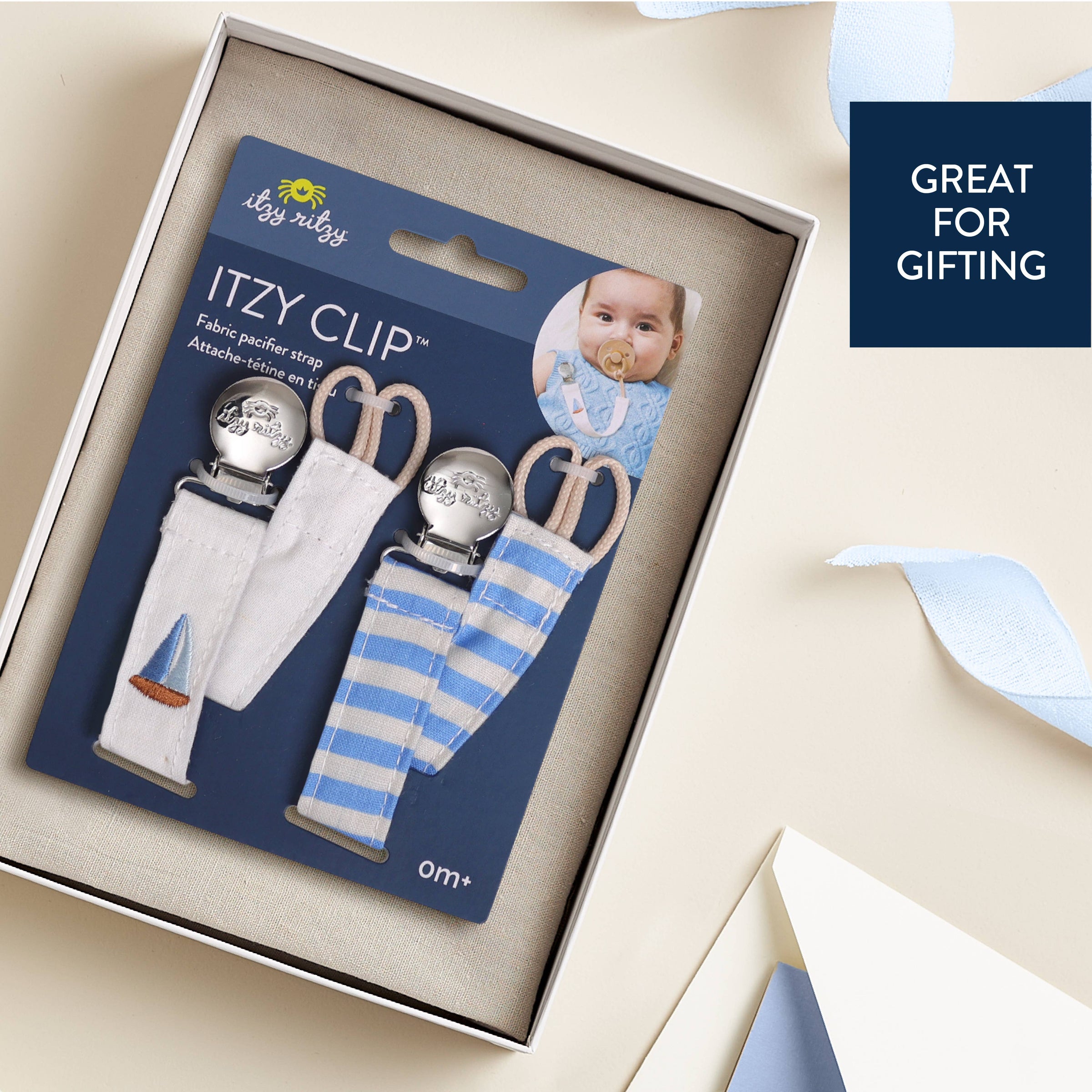 Itzy Ritzy Itzy Clip™ Fabric Pacifier Strap