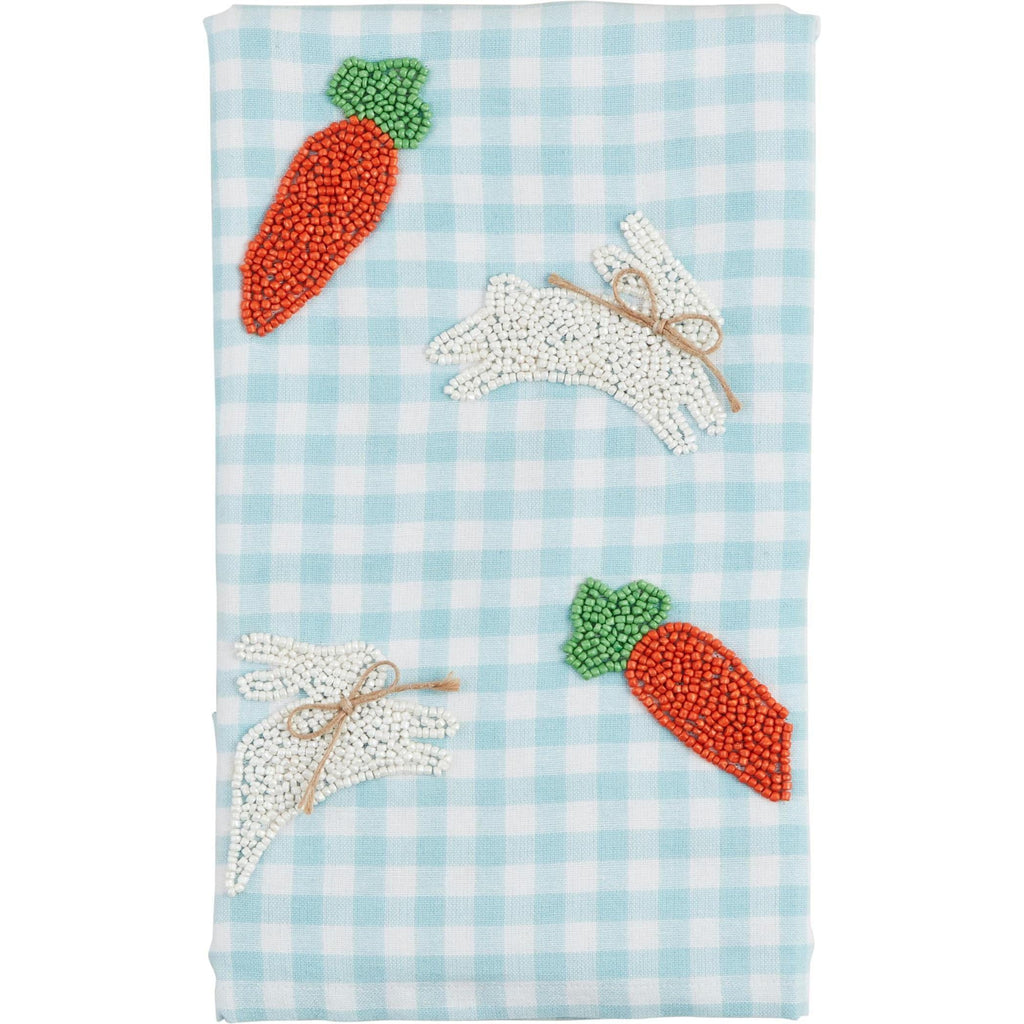 Mud Pie Bunny Carrot Easter Bead Towel