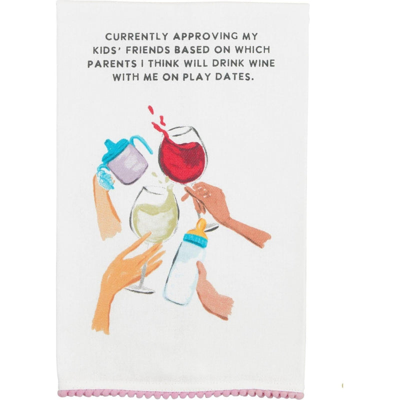 Mud Pie Wine Funny Mom Towel