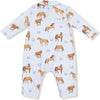 Angel Dear Horses Blue Long Sleeve Cowboy Romper