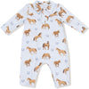 Angel Dear Horses Blue Long Sleeve Cowboy Romper