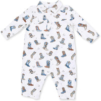 Angel Dear Buckaroo Boots Long Sleeve Cowboy Romper